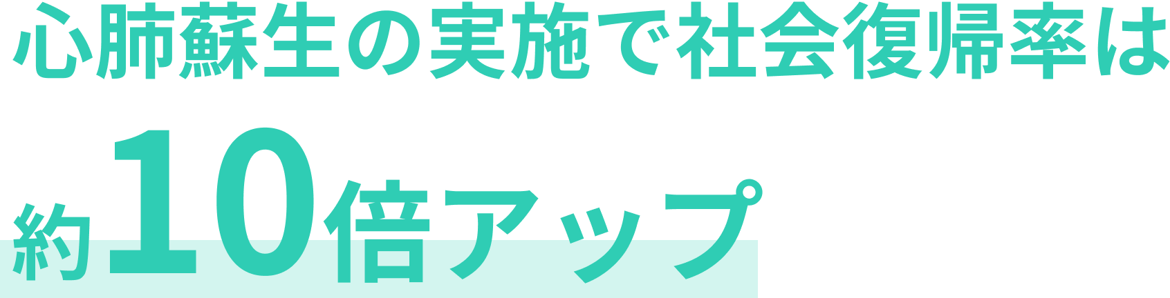 心肺蘇生の実施で社会復帰率は約10倍アップ